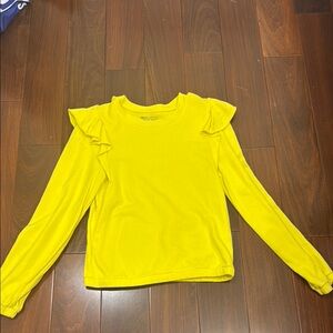 Wild Fable Yellow Ruffle Long Sleeve Top